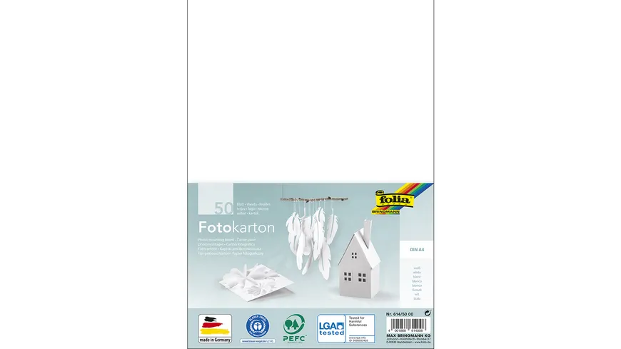 folia Fotokarton A4 50 Blatt weiss