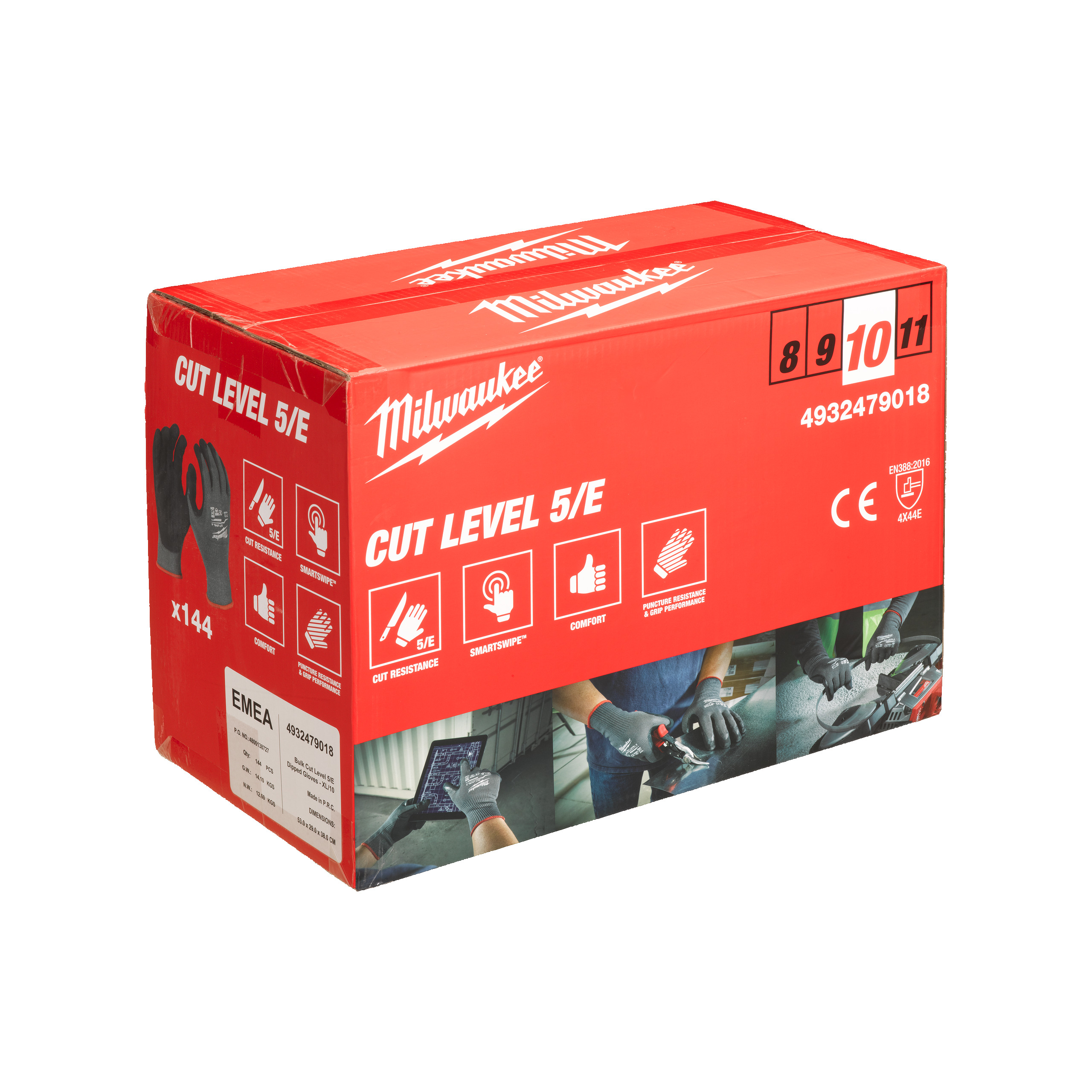 Guantes Milwaukee Accessories 4932479018, paquete a granel, corte E - 10/XL (144 pares)