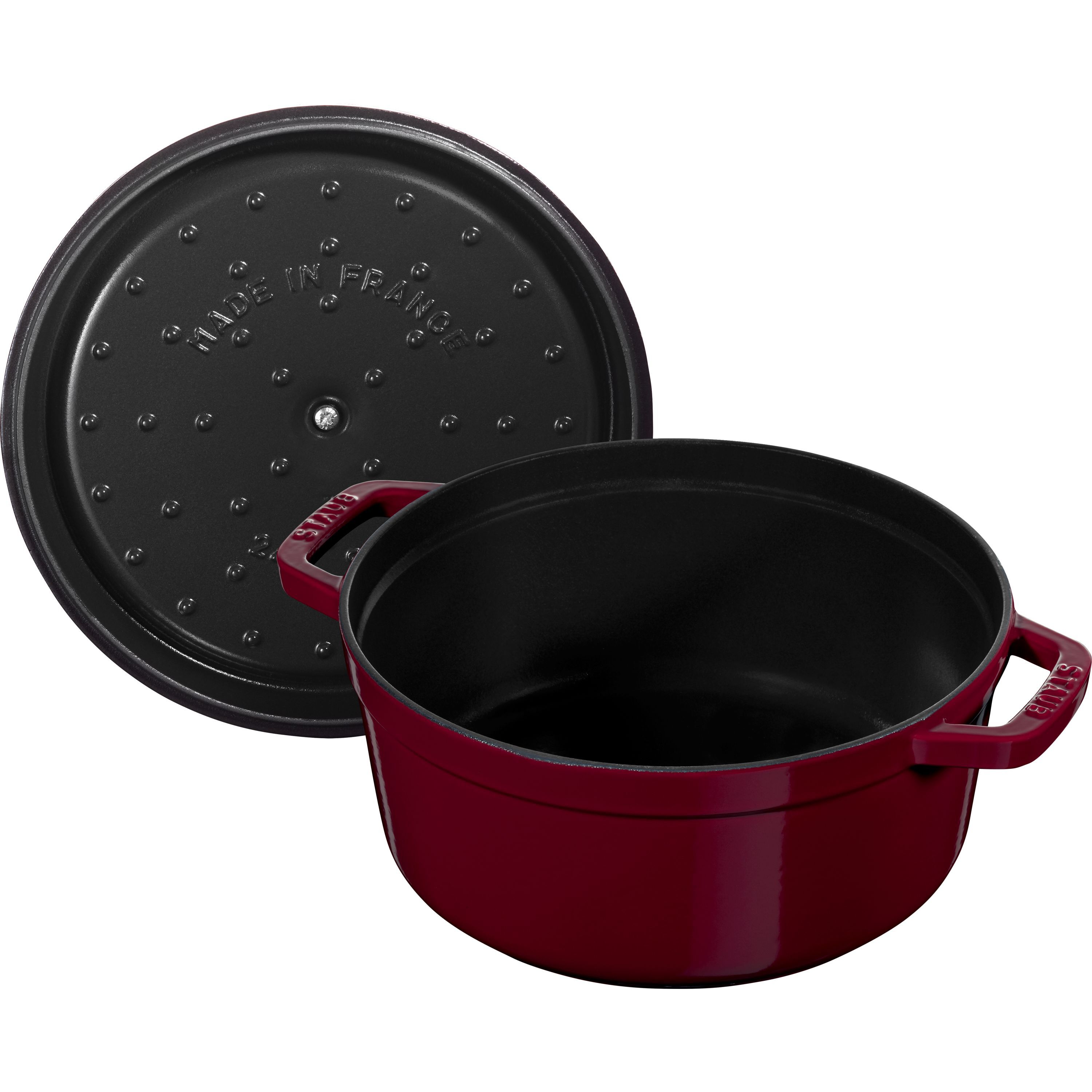 Cocotte 26 cm, rund, Bordeaux, Gusseisen