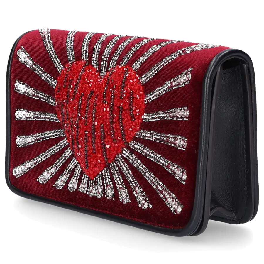 Les Petit Joueurs - Handtasche GINNY Samt - rot