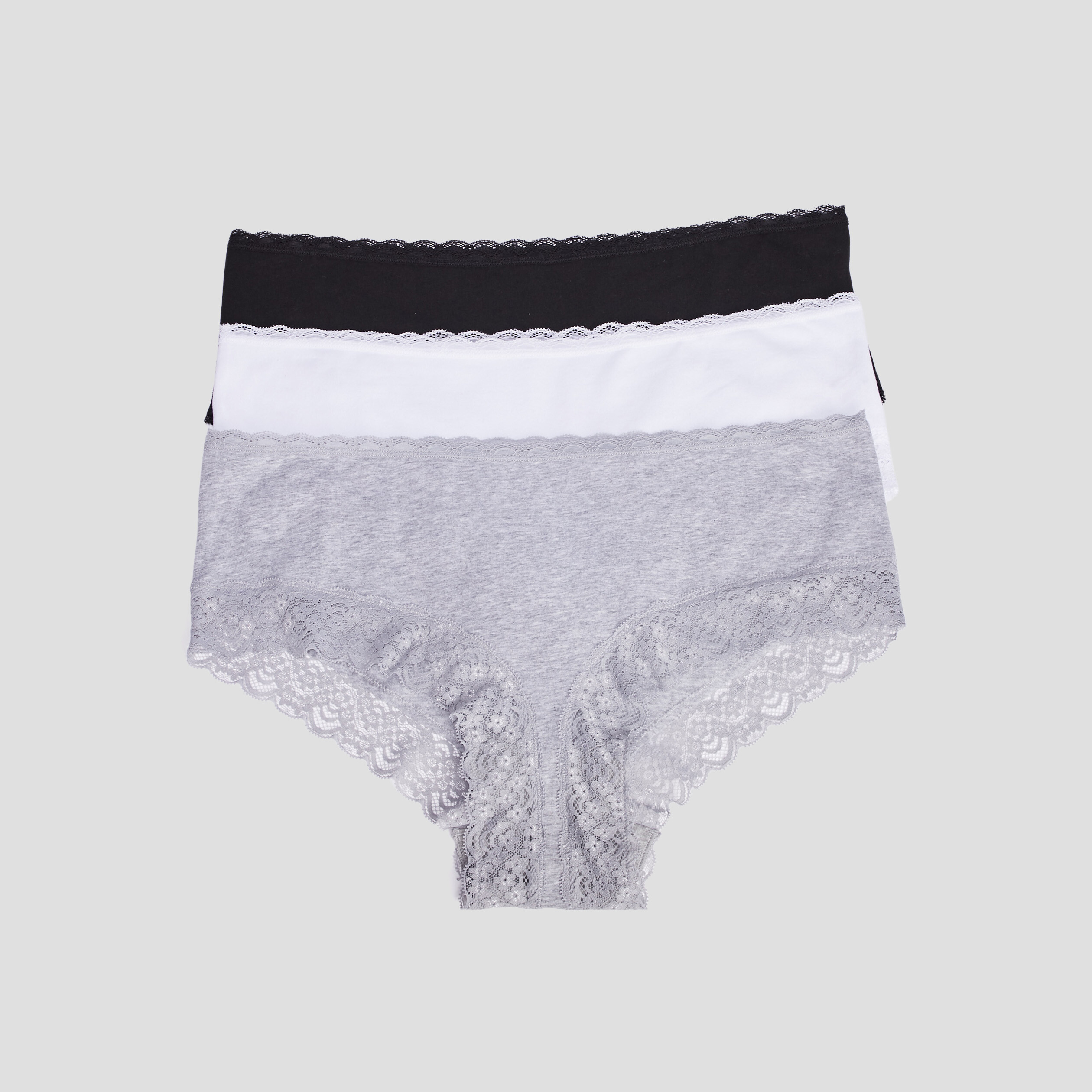 Lot 3 shortys noir femme grande taille | La Halle