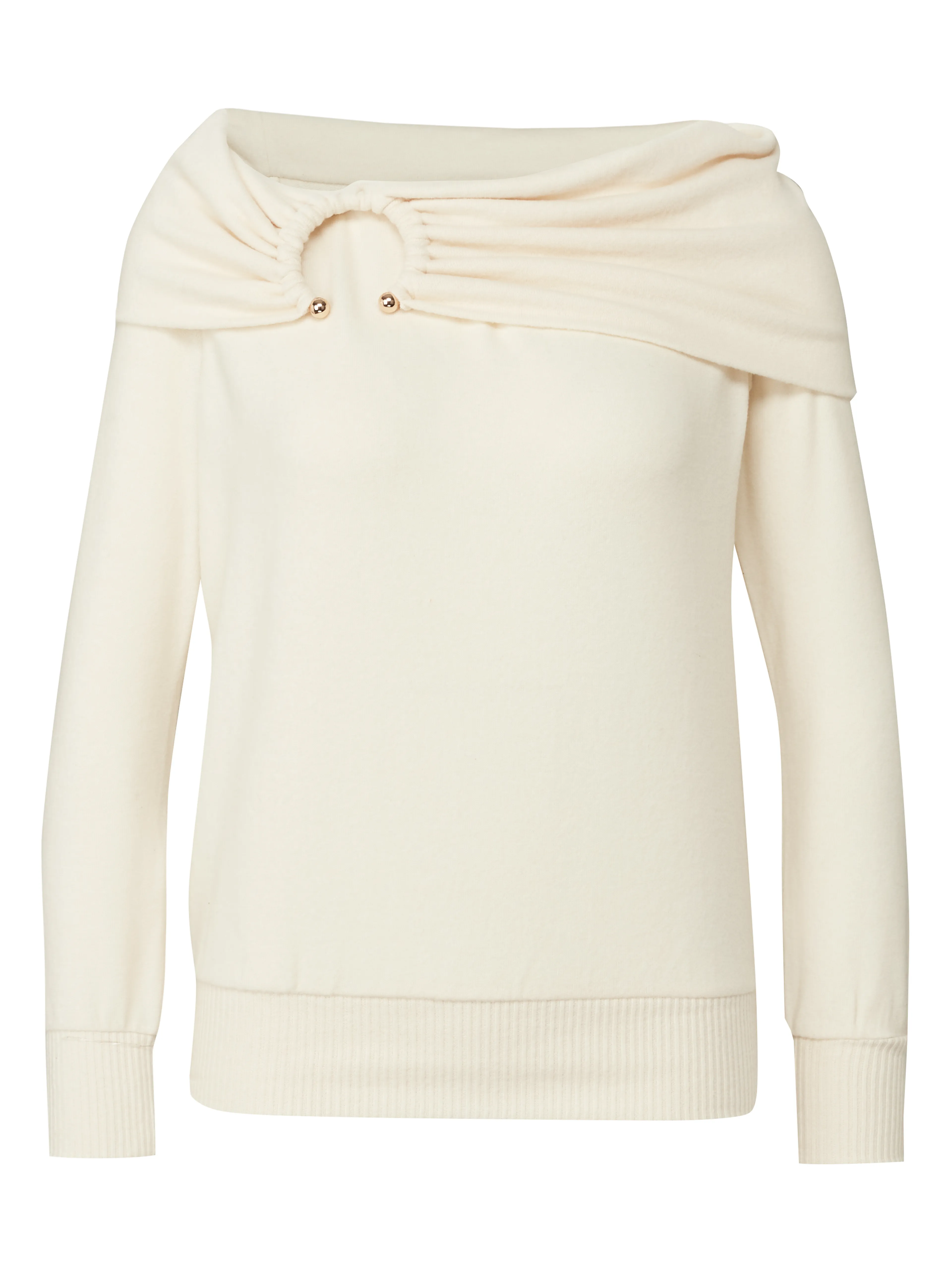 Cremefarbenes Damen-Langarmshirt ORSAY