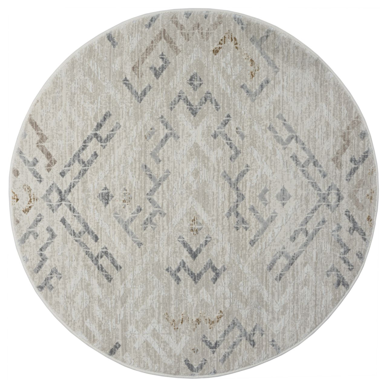 MyFlair Teppich Leona, 120cm x 120cm, Farbe Beige, rund, Florhöhe 10mm