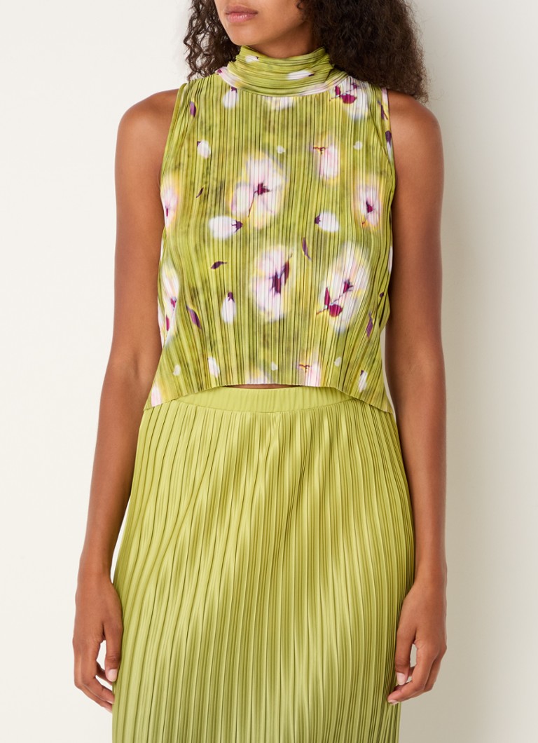 Max & Co Yarden cropped pleated halter top with floral print