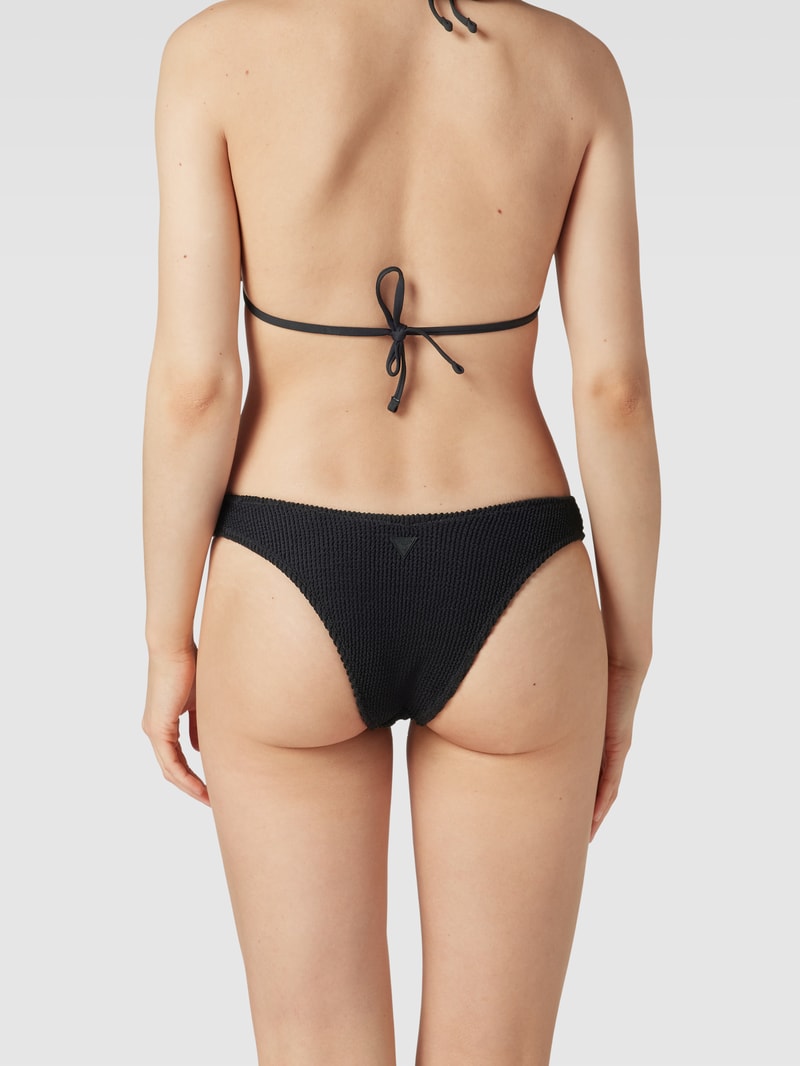 Bikini-Slip mit Label-Detail Modell 'BRAZILIAN' in schwarz