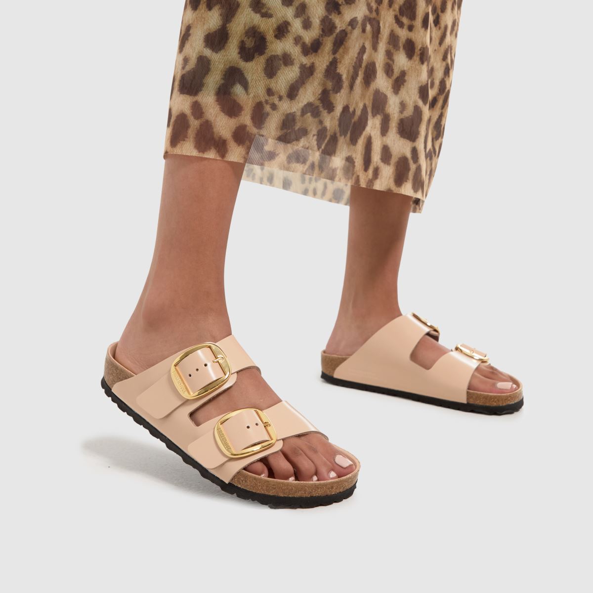 BIRKENSTOCK – Arizona – Beige sandaler med stort spänne