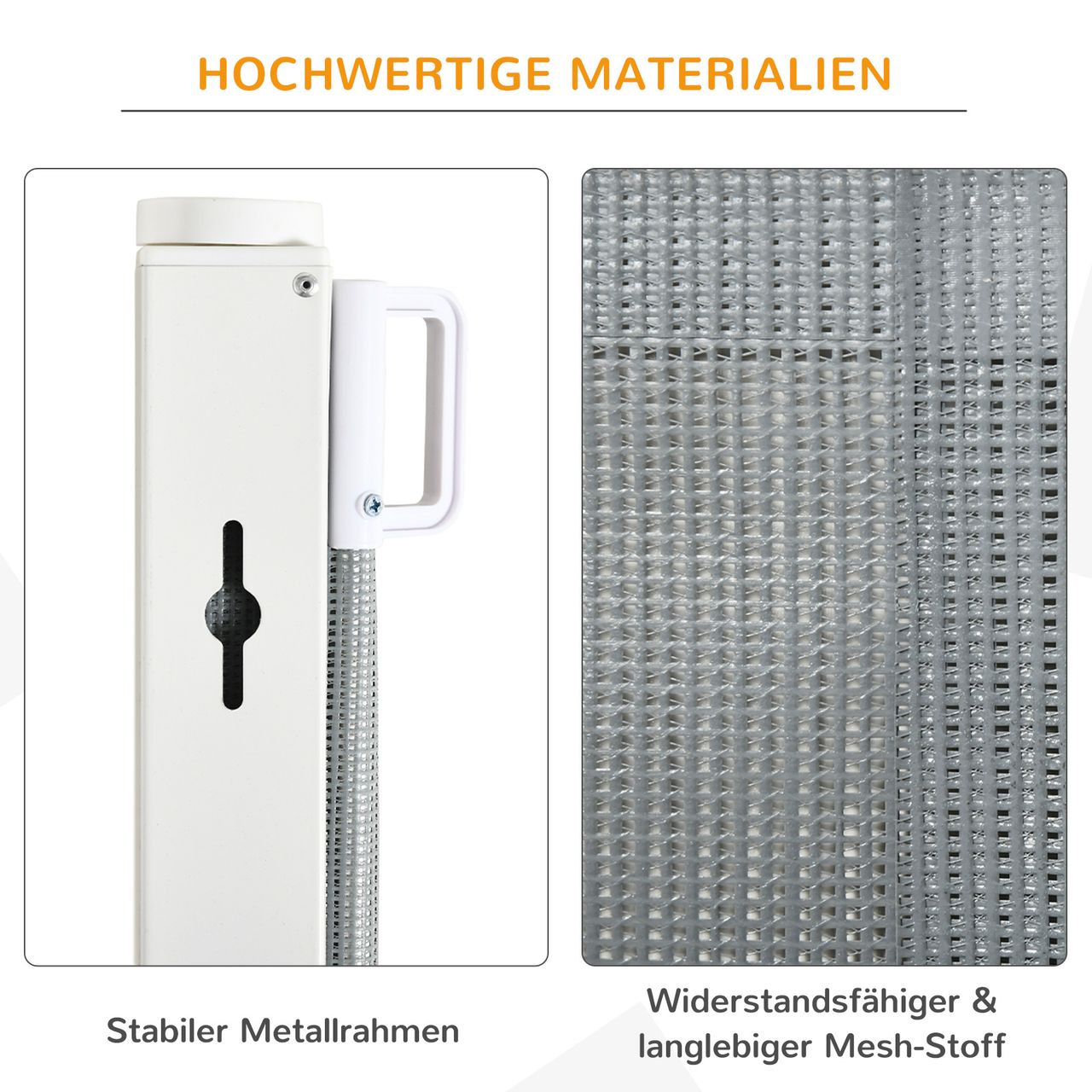 PawHut Hunde Türschutzgitter Treppenschutzgitter Treppenschutz Sicherheitstrennwand Trennwand Türschutz Treppenschutzgitter ausziehbar treppenschutzrollo Rollo Einrollbar PVC Grau 115L x 82,5H cm