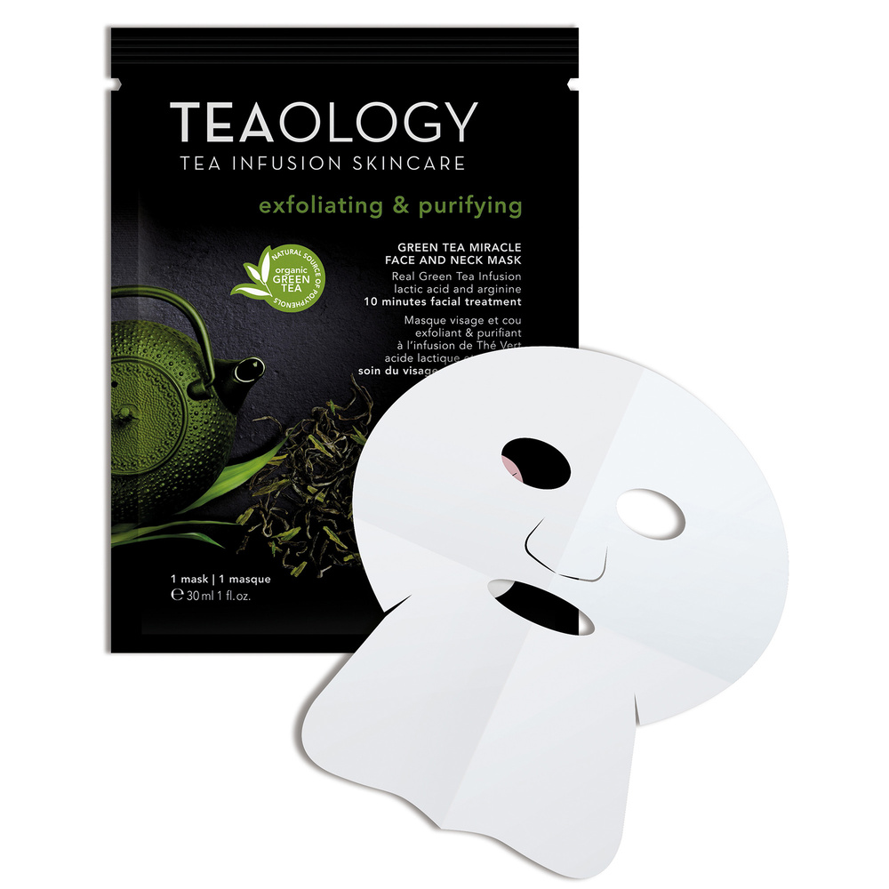 Teaology Green Tea Miracle Face And Neck Mask Masque Visage et Cou