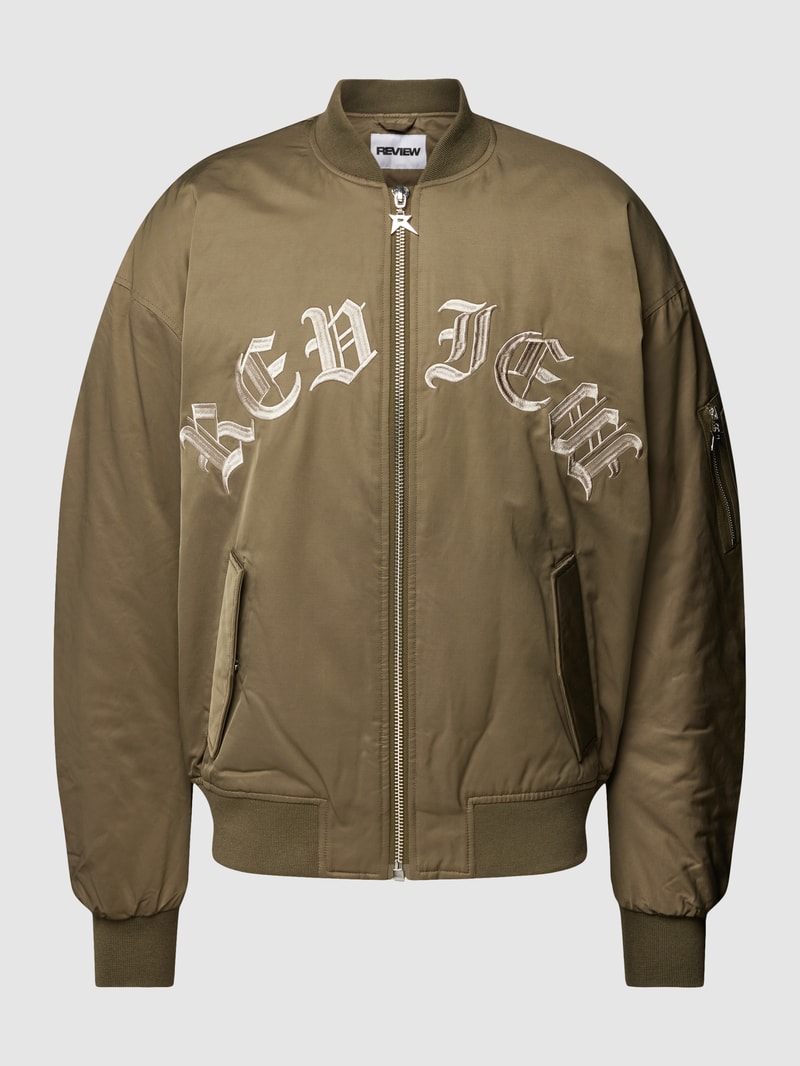 Bomberjacke mit Stehkragen in khaki