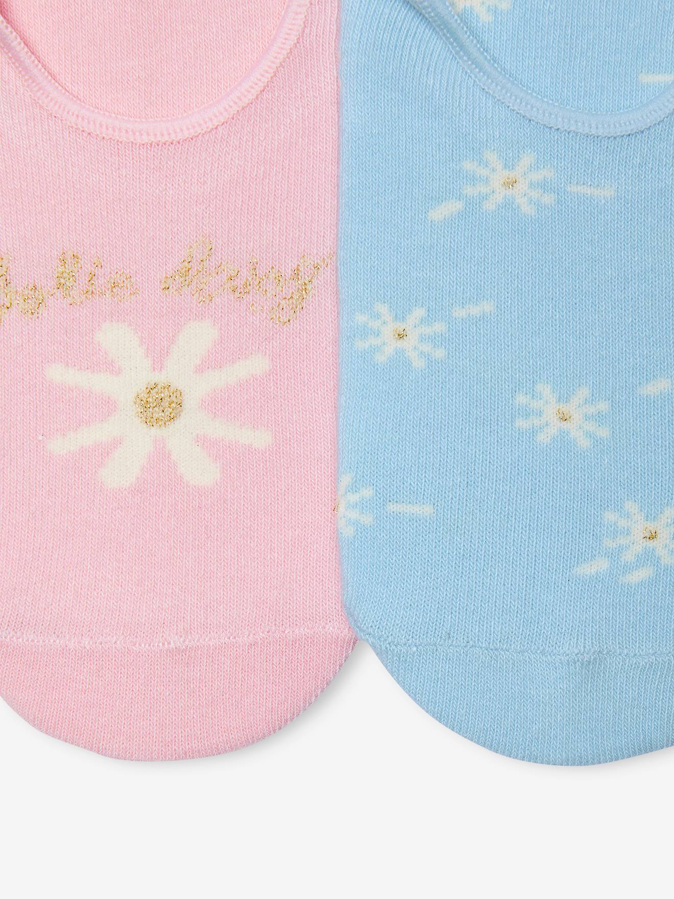 Lot de 2 paires de chaussettes invisibles fille rose