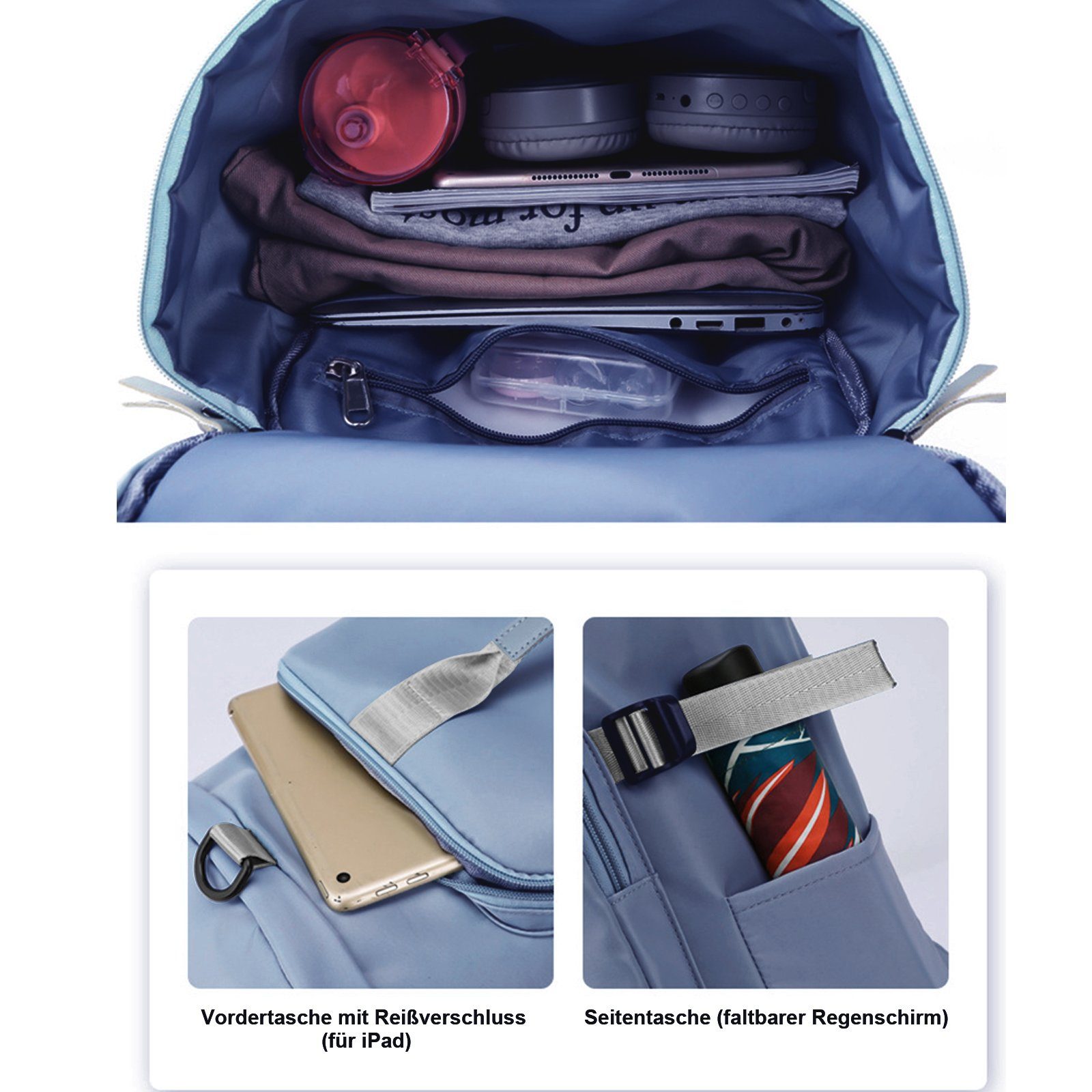 OKWISH Reiserucksack Freizeitrucksack Sportrucksack Sporttasche Reisen Rucksack Reisetasche (Notebook Laptop Tasche Schule Uni Rucksack Handgepäck, Rucksäcke, Schulrucksack, Schultasche, mit Schuhfach und Nasstasche), für Weekender Schwimmen Yoga Rei