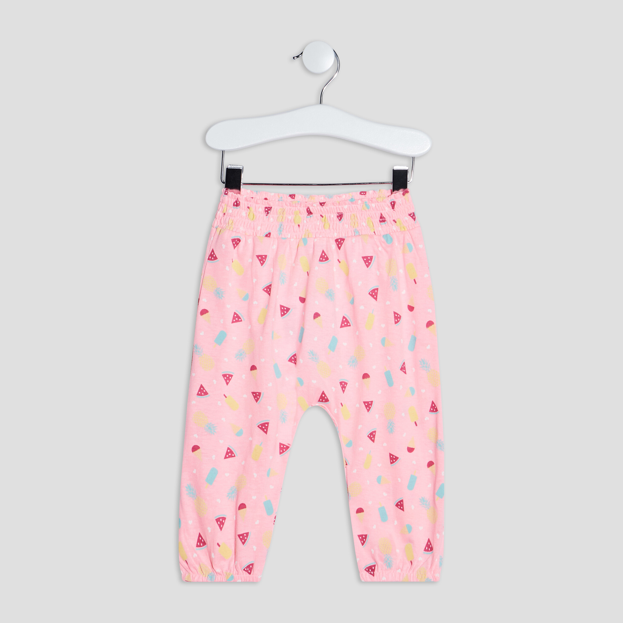 Pantalon droit rose fluo bébé fille | La Halle