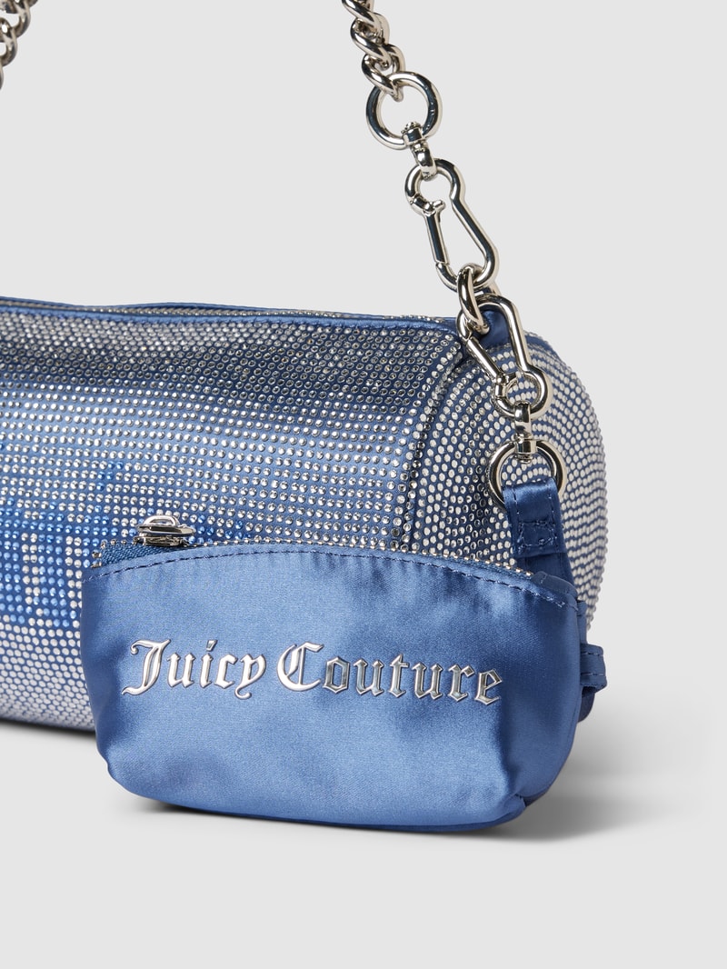 Handtasche mit Allover-Ziersteinbesatz Modell 'HAZEL' in hellblau