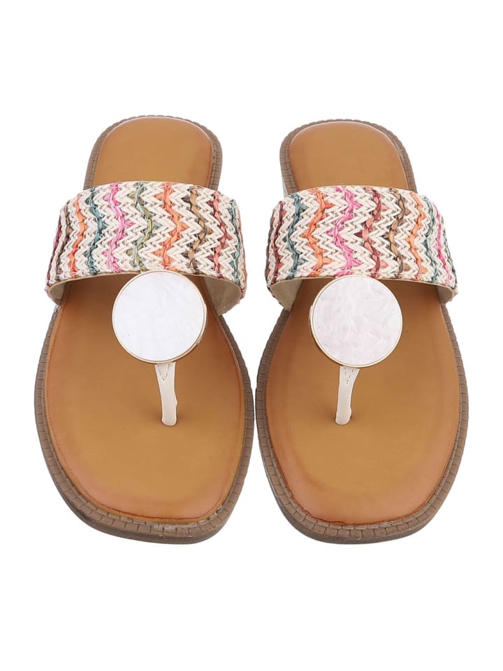 Ital-Design Sandale & Sandalette in Weiß und Rosa günstig kaufen