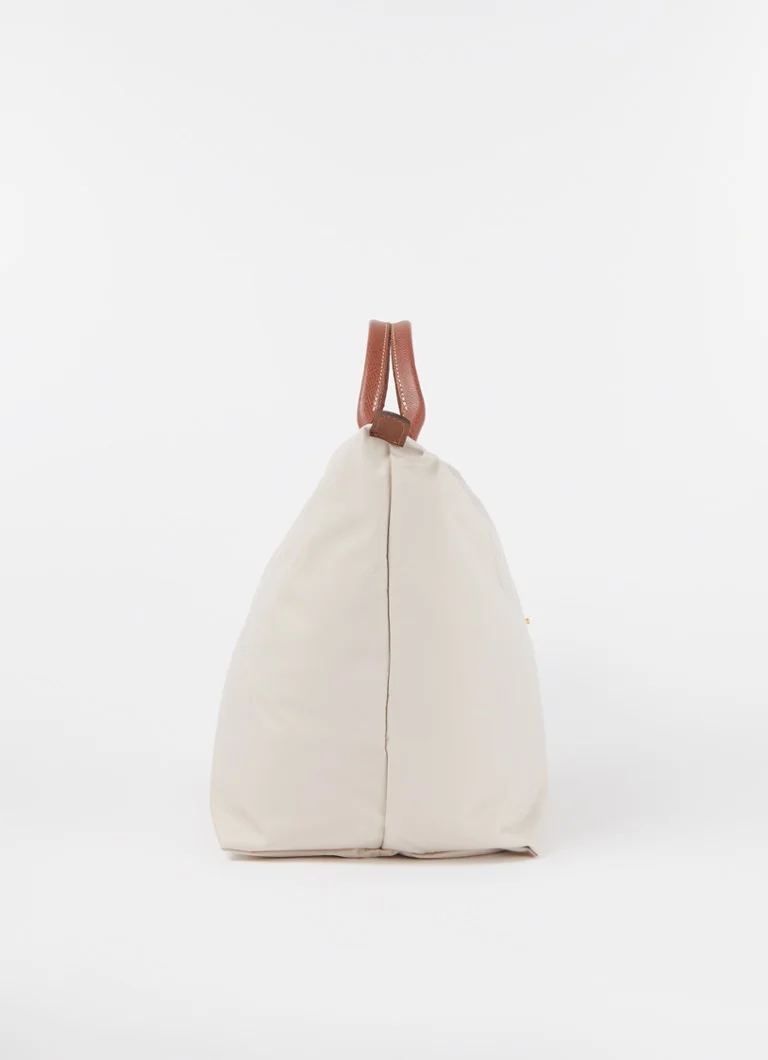 Mala de viagem dobrável Longchamp Le Pliage Verde, tamanho P, com detalhes em couro.