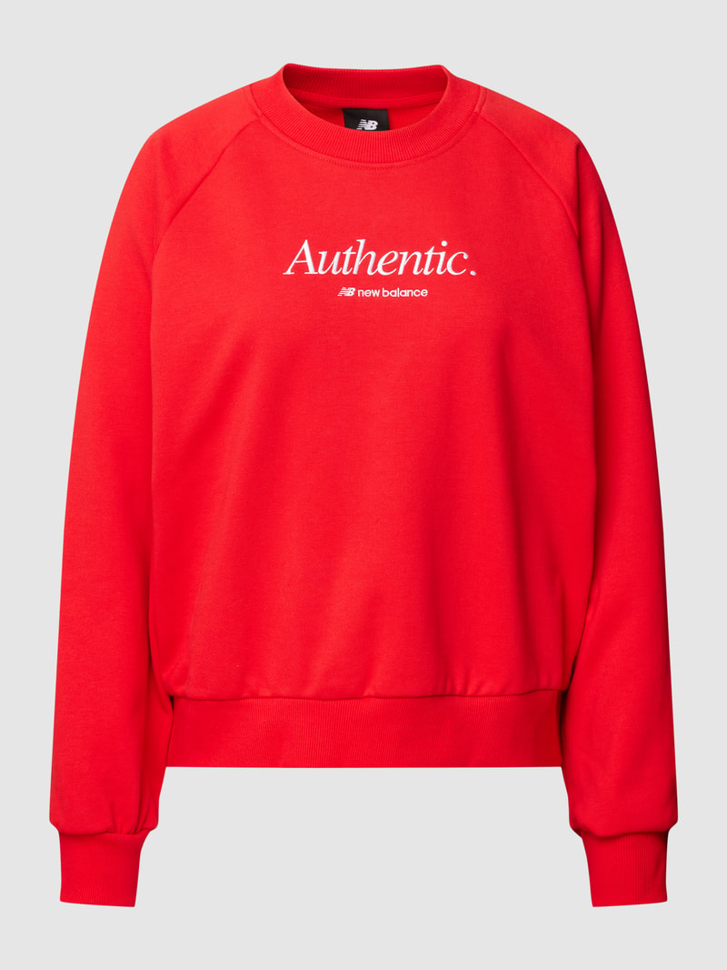 Sweatshirt mit Statement-Stitching Modell 'Athletics Icono' in rot