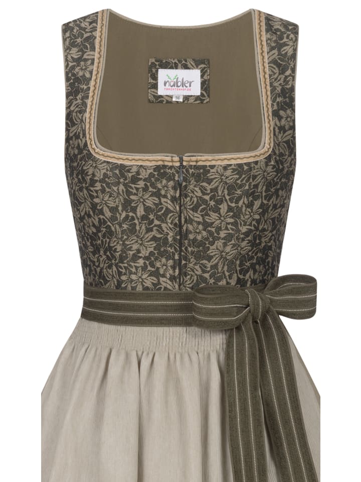 Nübler Midi Dirndl Gina in Oliv günstig kaufen
