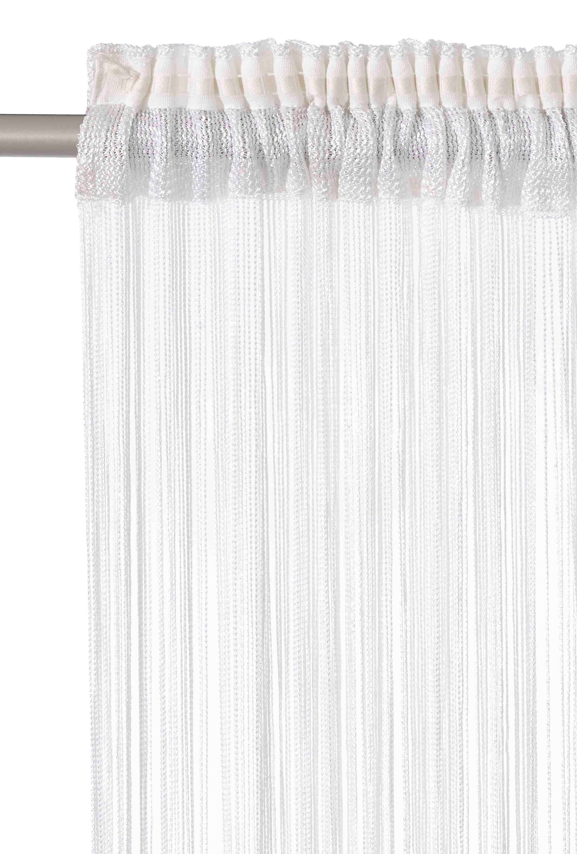 Fadenvorhang Fao-Uni, my home, Stangendurchzug (1 St), transparent, Kräuselband, multifunktional, transparent, Polyester, pflegeleicht