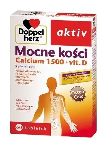 Doppelherz Aktiv Snažne kosti Kalcij 1500 + Vitamin D3, Tablete