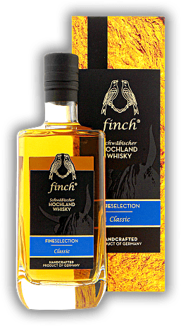 finch Classic Schwäbischer Hochland Whisky finch Classic Schwäbischer Hochland Whisky Mehrfach in der größten Pot Still Deutschlands destilliert. 0,5	 Liter - Vol 40%