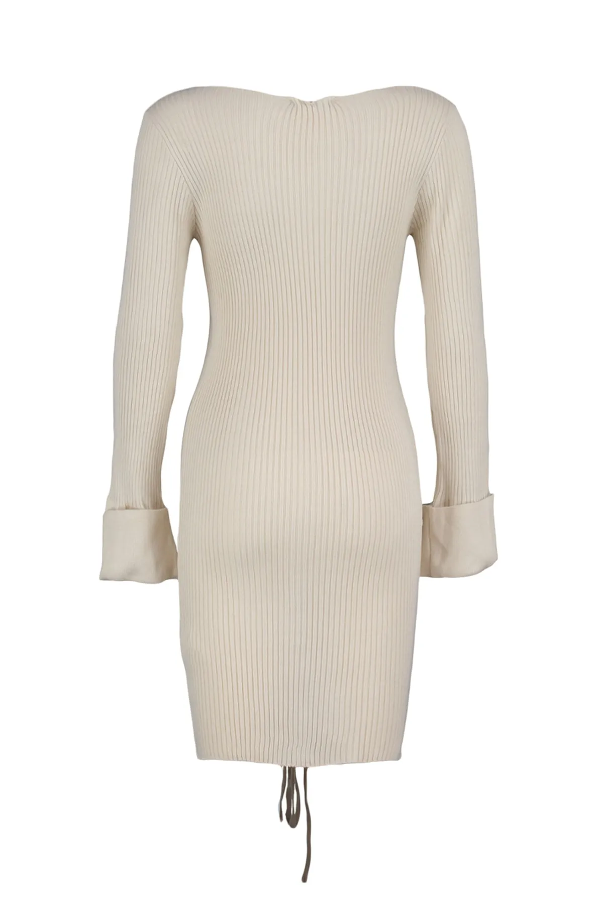 Trendyol Collection  Steinfarbenes Mini-Strickkleid mit V-Ausschnitt TWOAW22EL0564