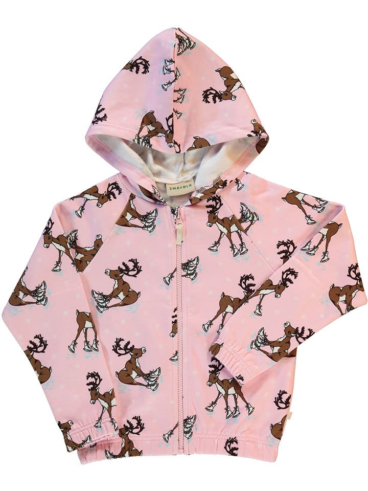 Småfolk Sweatjacke in Rosa/ Braun günstig kaufen
