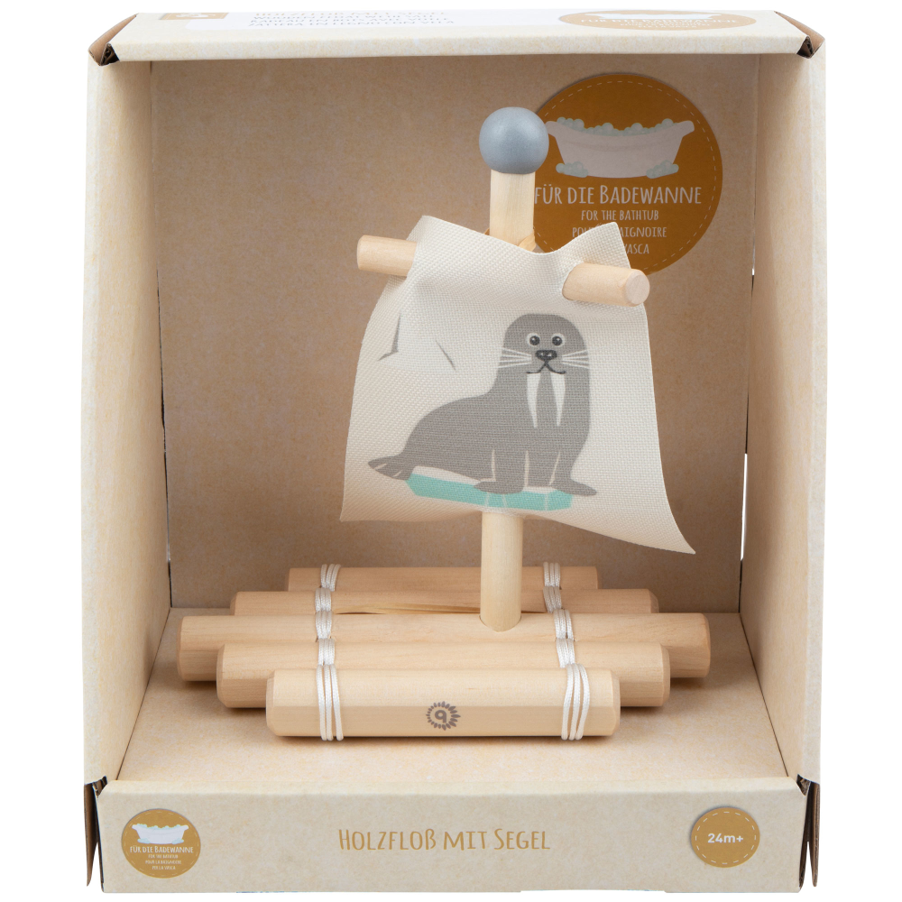 Holzfloß beige/grau