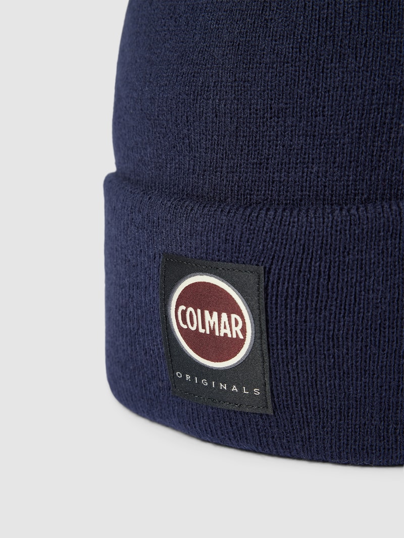 Mütze mit Label-Patch in marineblau
