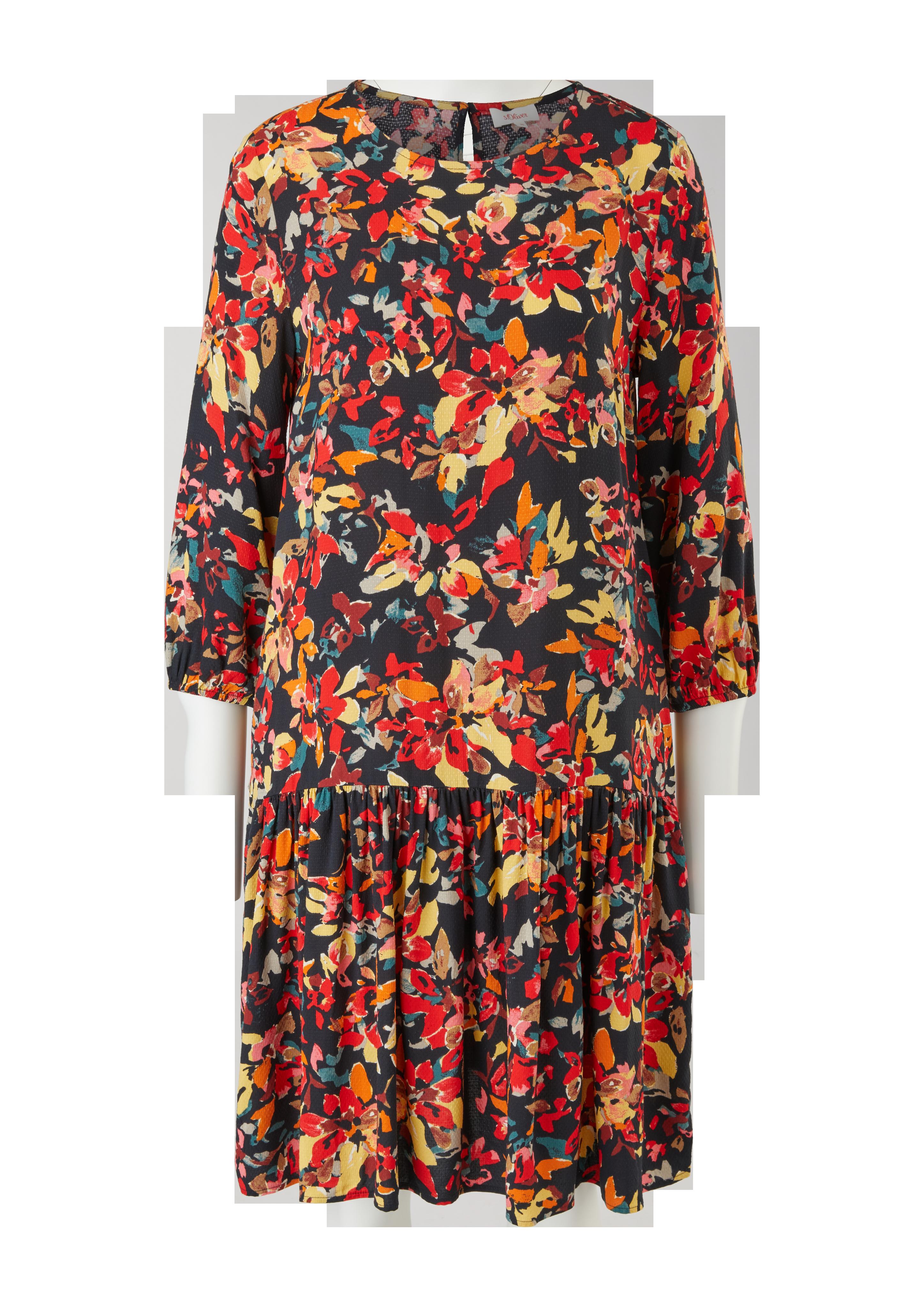 Gemustertes Kleid mit Volant  2120533-59A0