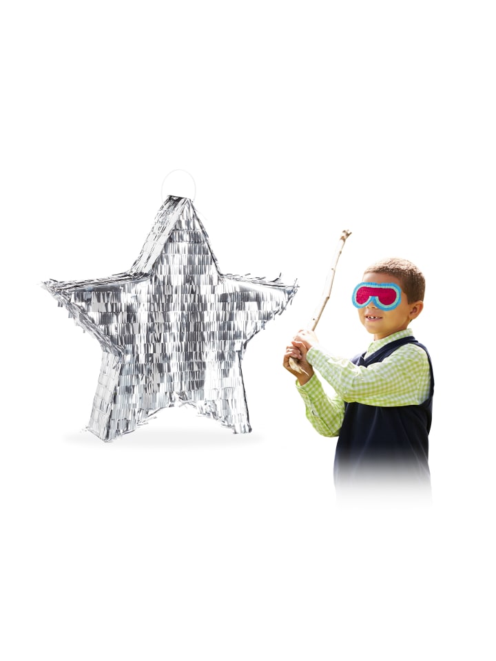 relaxdays Pinata Stern in Silber günstig kaufen onesize
