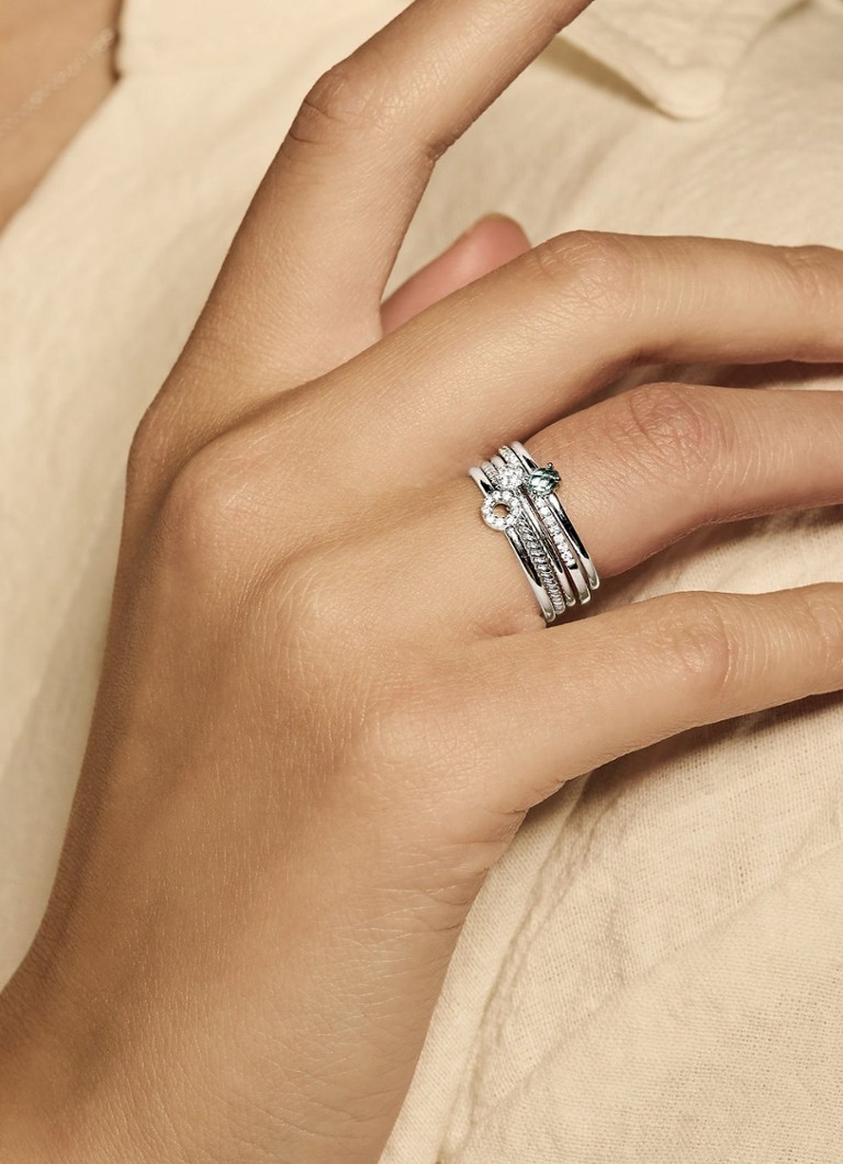 Blush Ring of 14 carat white gold with cubic zirconia 1201WZI