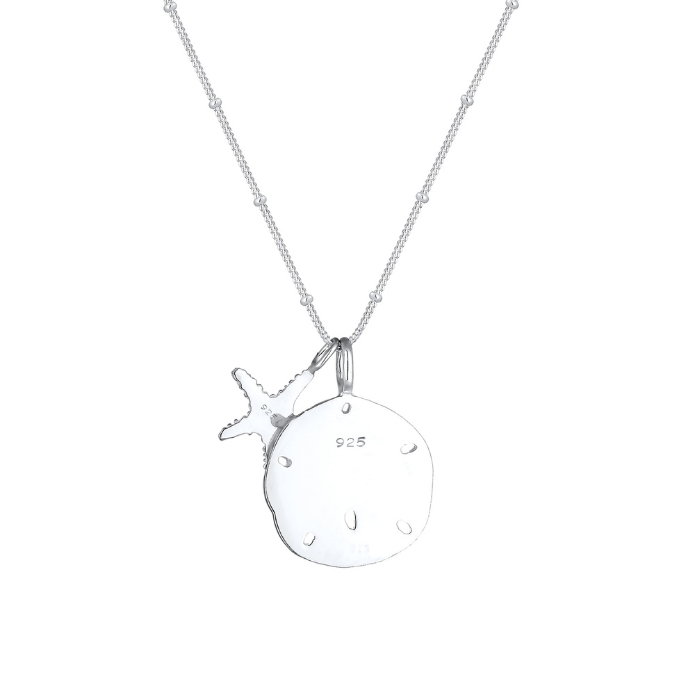 Elli Elli Collier Femme Pendentif l'Étoile de Mer et Fleurs Assiette en Argent Sterlin Bijoux