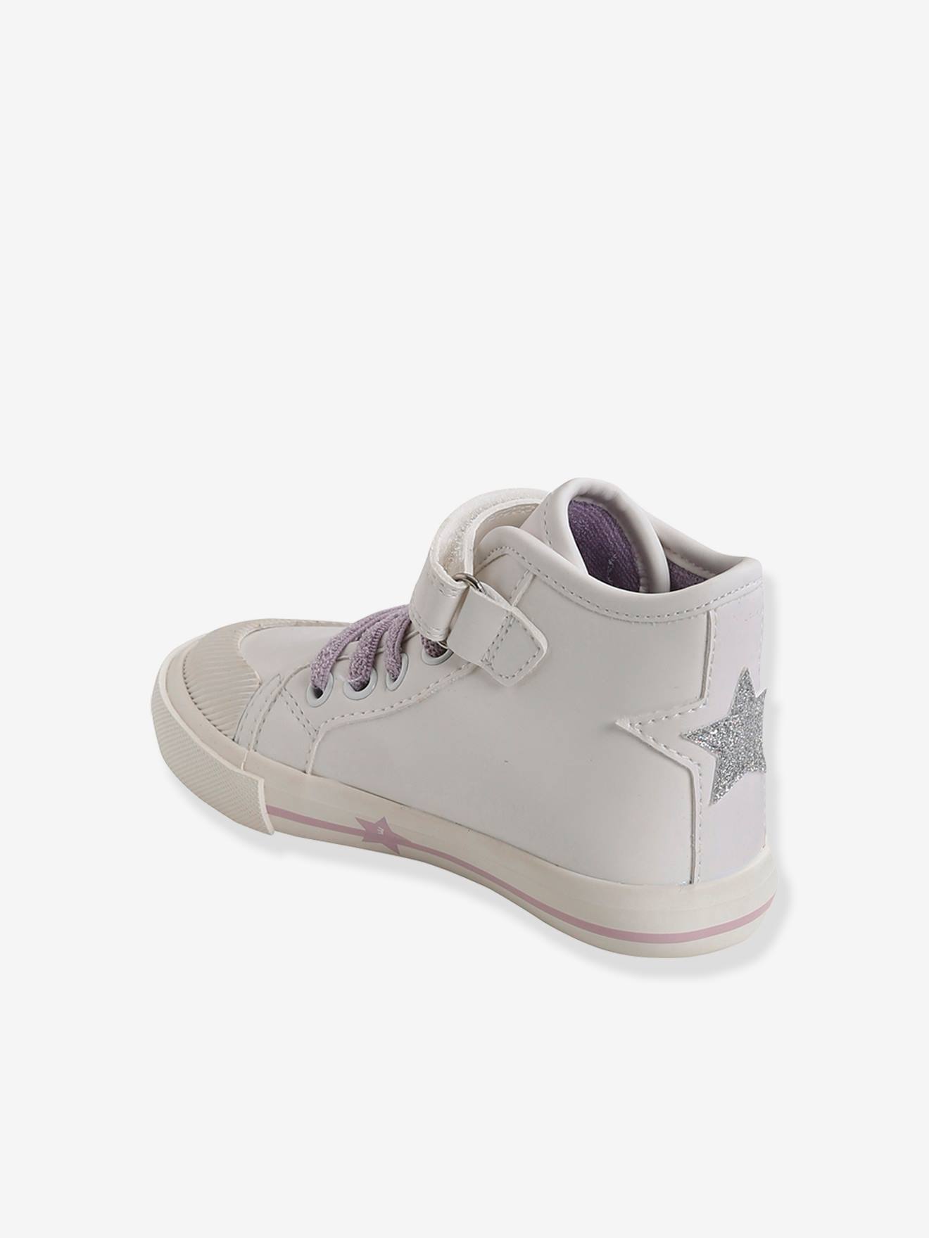 Baskets montantes fille coloris changeants collection maternelle lilas