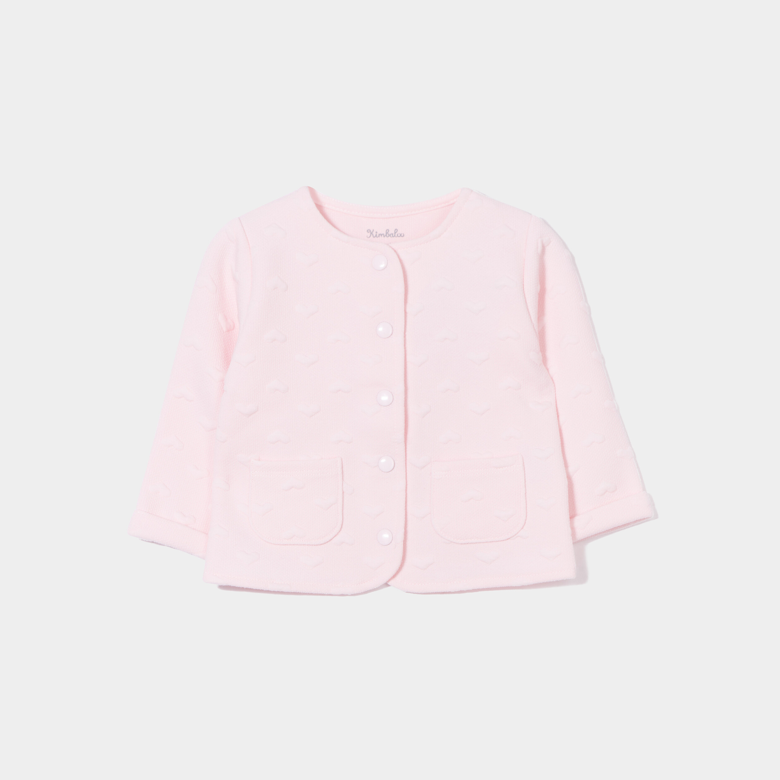 Gilet droit boutonné Kimbaloo rose clair bébé fille | La Halle