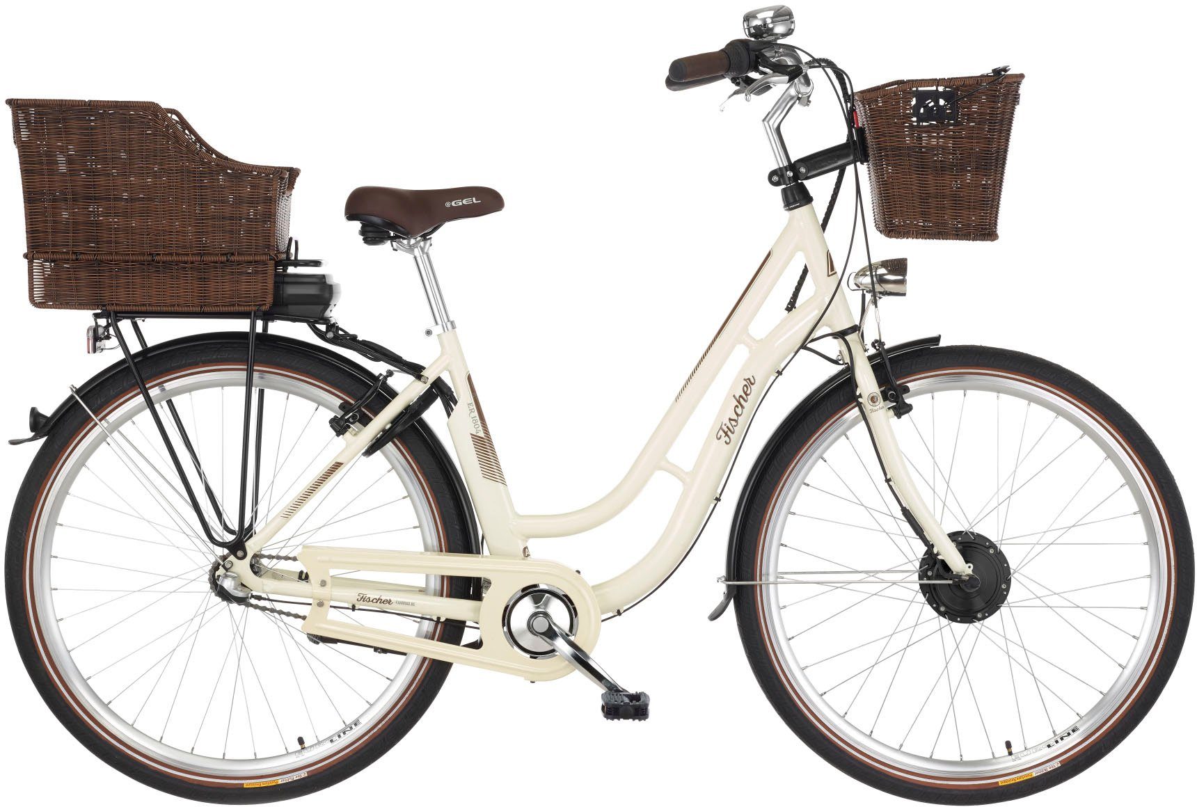 FISCHER Fahrrad E-Bike CITA ER 1804 418 48, 3 Gang Shimano Nexus Schaltwerk, Nabenschaltung, Frontmotor, 418 Wh Akku, (Schloss)