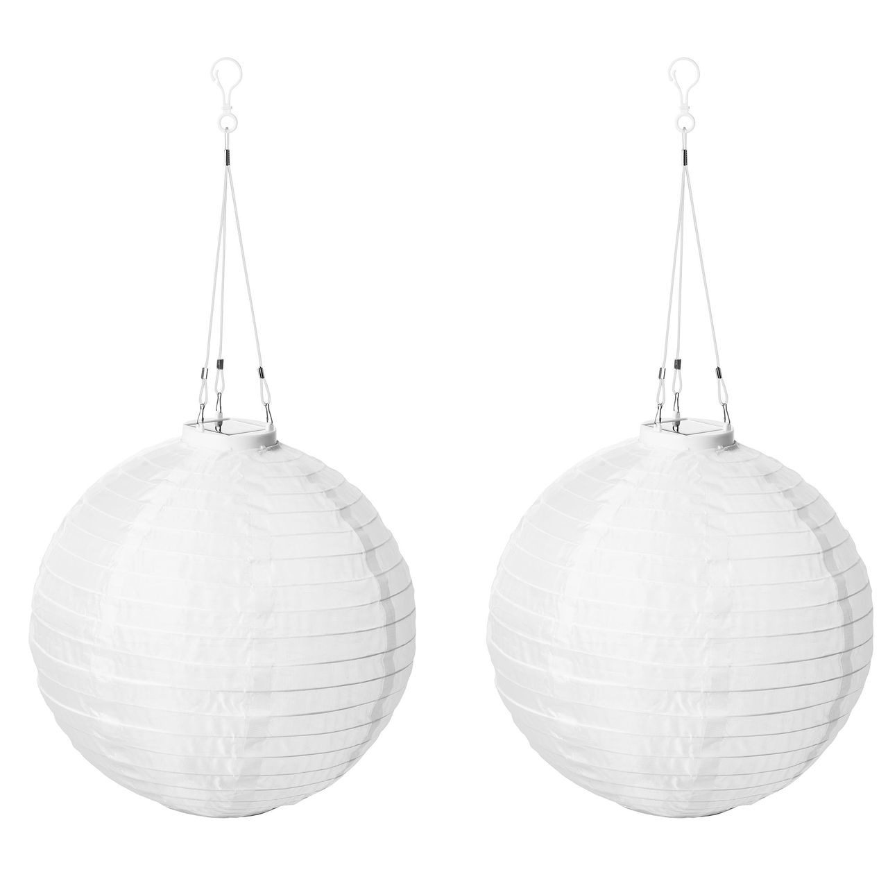 Weles AMARE  Solar Lampion XXL 2er Set rund weiß Ø ca. 30 cm mit 1 warmweißen LED
