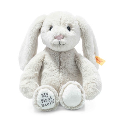 My first Steiff Hoppie Hase, 26 cm, hellgrau