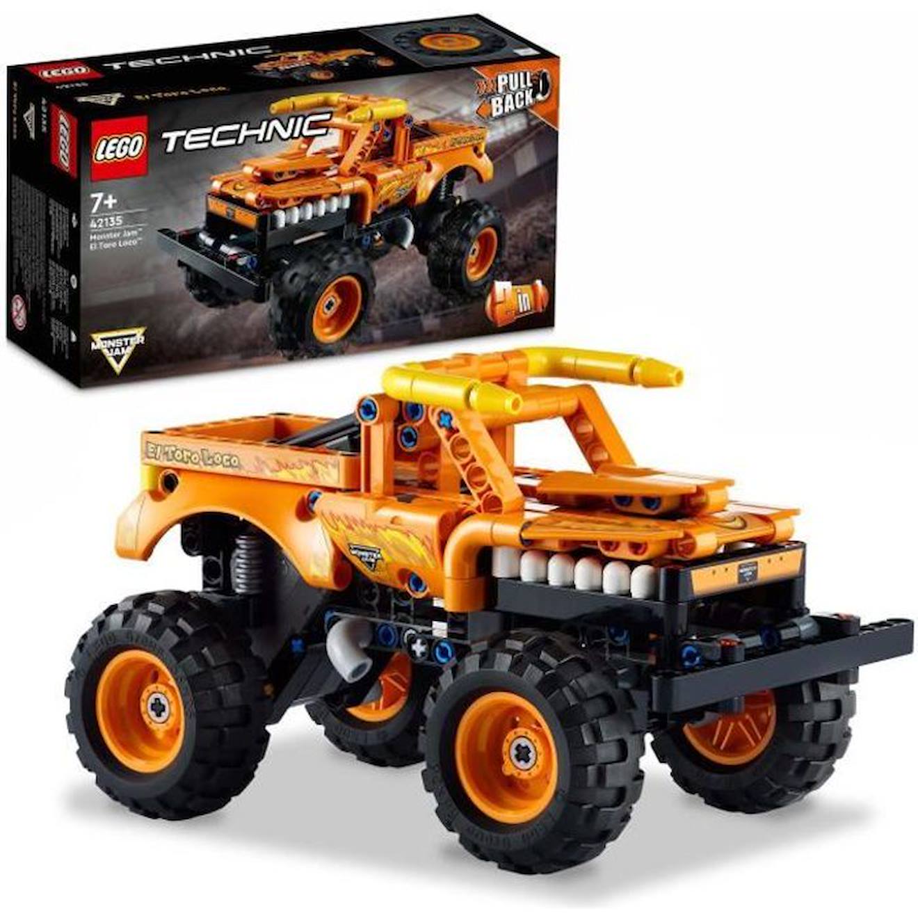 LEGO® 42135 Technic Monter Jam El Toro Loco Voiture Jouet pour Enfants dès 7 Ans 2 en 1 Truck et Véhicule Tout-Terrain orange