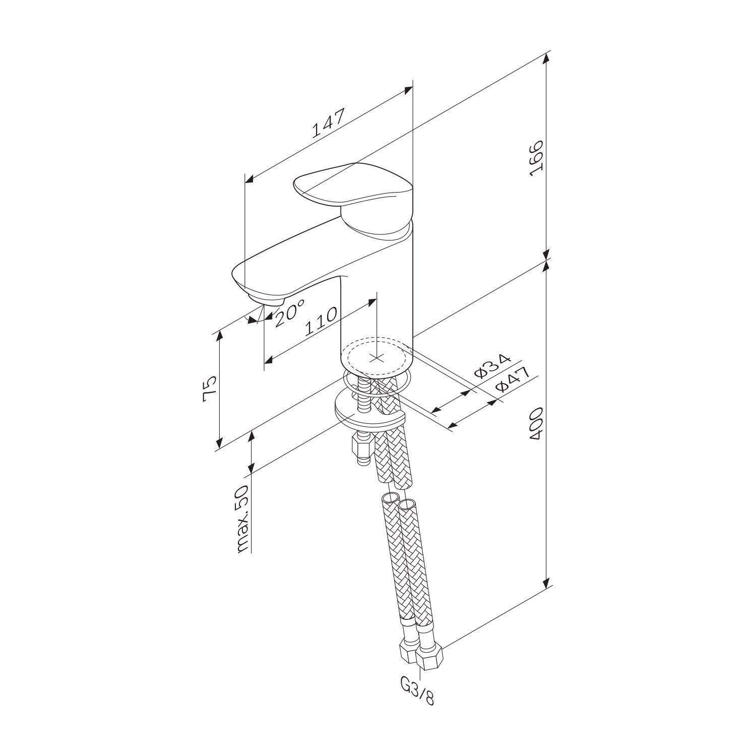 AM.PM Waschtischarmatur Waschbeckenarmatur Like Waschbecken Wasserhahn Bad (mit Klick-Ablaufgarnitur, Mischbatterie in 2 Auslaufhöhen: 65mm o. 216mm) Waschtisch Mischbatterie Badezimmer Badarmatur