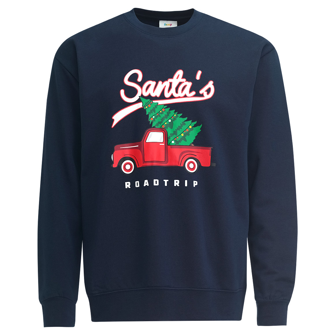 Herren Weihnachtssweatshirt mit Print dunkelblau