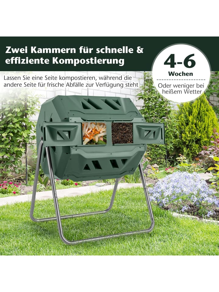 COSTWAY 160L Trommel-Komposter in Grün günstig kaufen onesize