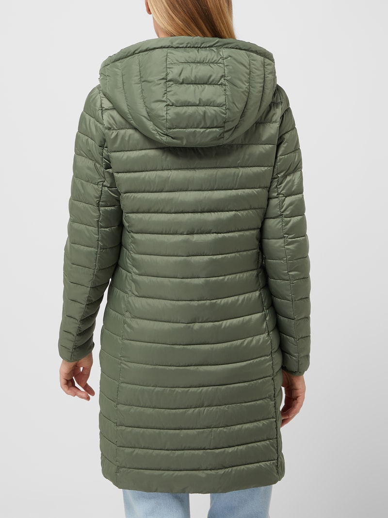 Steppmantel mit abnehmbarer Kapuze in khaki