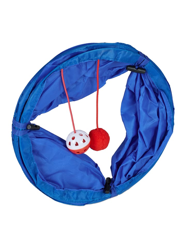 relaxdays Katzentunnel in Blau günstig kaufen onesize