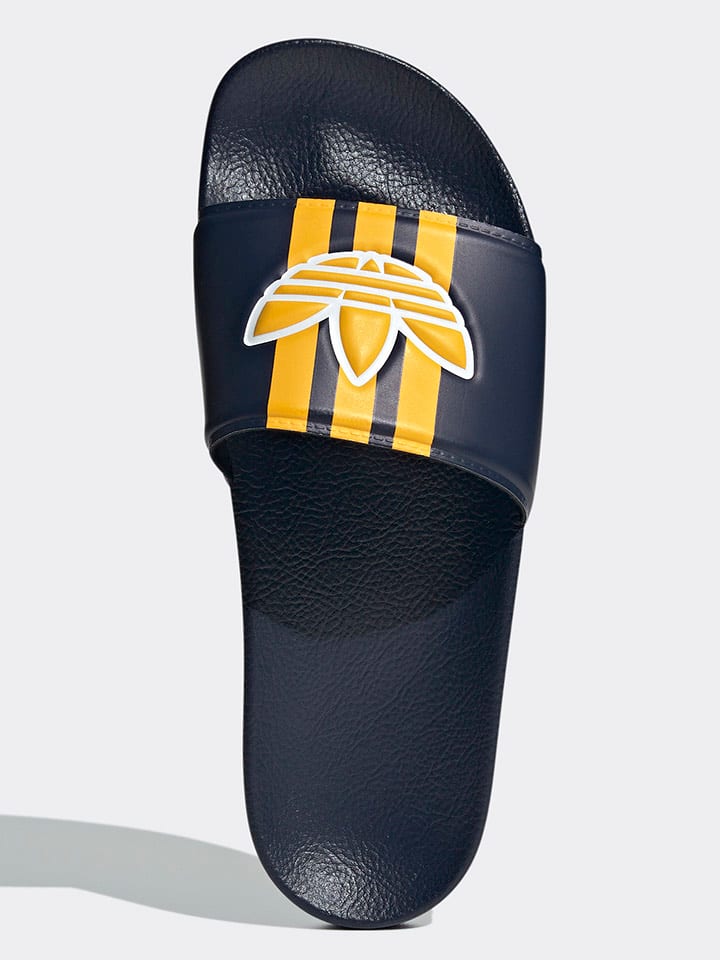 adidas Pantoletten in Dunkelblau/ Gelb günstig kaufen
