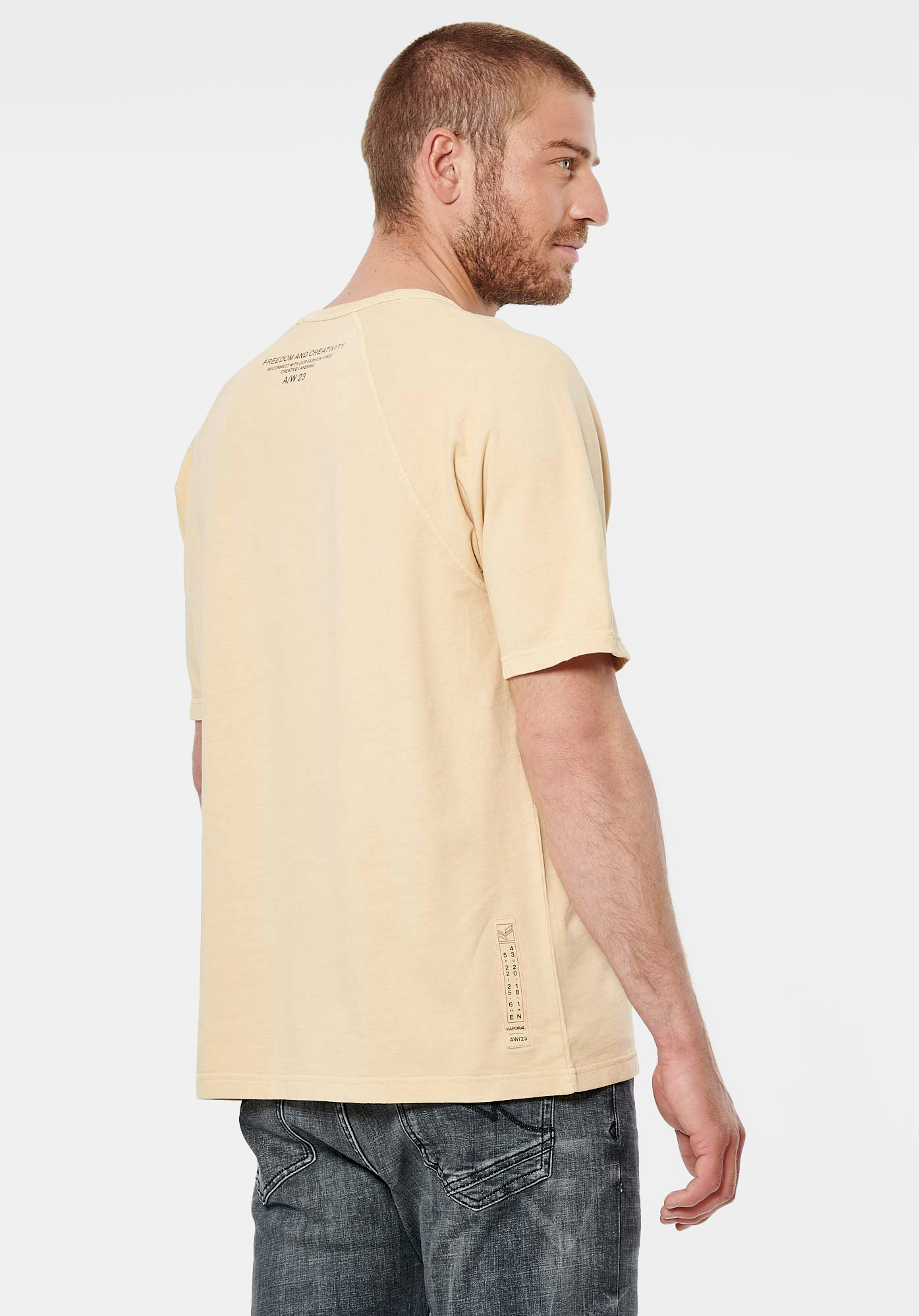 RAKIM  T-shirt beige homme 100% coton bio