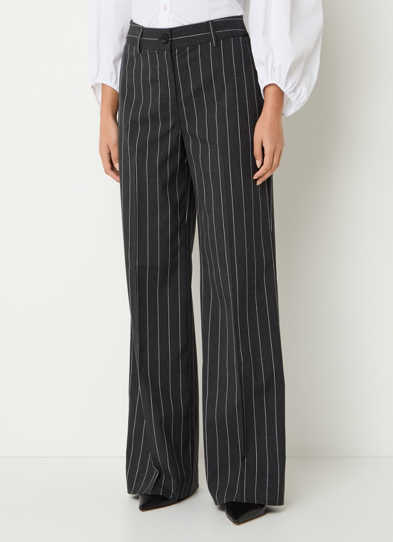 Pantaloni a gamba larga a vita media Pricilla di Co'Couture con stampa a righe