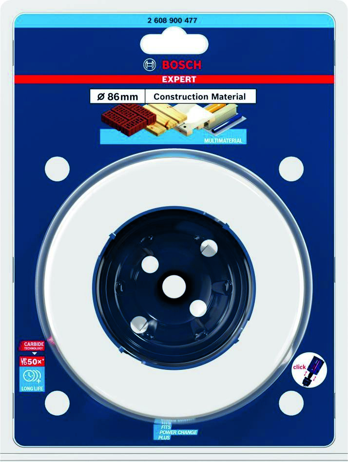 Bosch Blue Accessories 2608900477 Expert Construction Material hole saw 86 x 60 mm