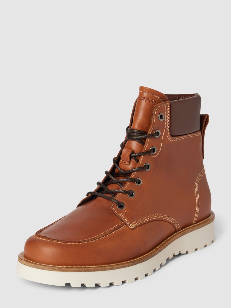 Boots mit Label-Details Modell 'JACK' in cognac