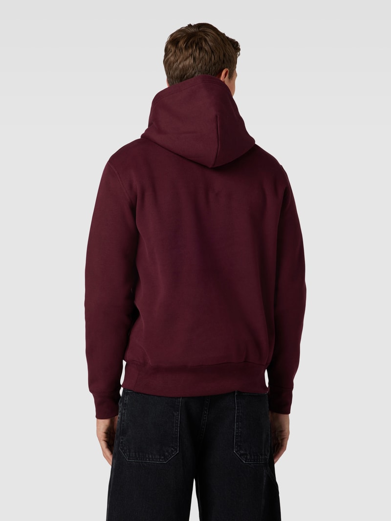 Hoodie mit Label-Stitching in bordeaux rot