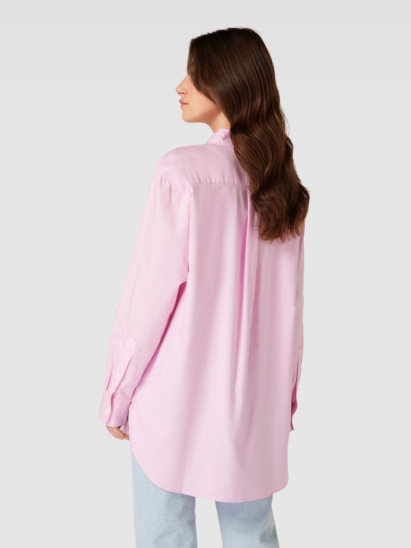 Oversized Bluse mit Umlegekragen Modell 'OXFORD' in rosa